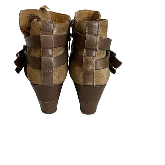Sofft Ankle Booties Women’s sz. 6M Oakes Anthracite‎ Brown Suede Strapped Heel - Picture 6 of 11